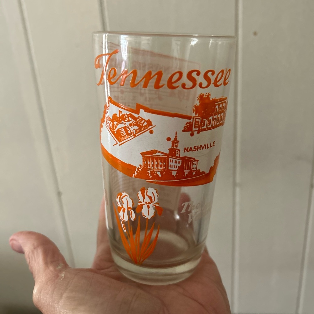 Tennessee Souvenir Glass with Orange Design